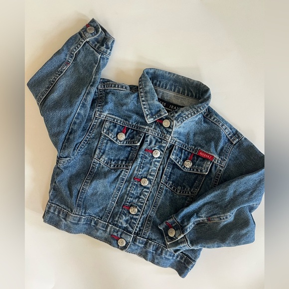Vintage Retro 90s Y2K Toddler Guess Blue Jean Jacket Snap Size 4T - Picture 1 of 4